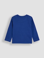 JoJo Maman Bébé Aqua/Blue 2-Pack Printed & Plain Tops - Image 5 of 7
