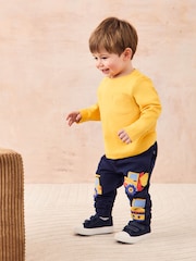 JoJo Maman Bébé Grey & Yellow Printed & Plain 100% Cotton Tops 2 Pack - Image 7 of 7