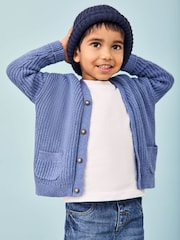 JoJo Maman Bébé Blue Classic Cardigan - Image 5 of 9