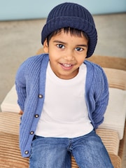 JoJo Maman Bébé Blue Classic Cardigan - Image 6 of 9