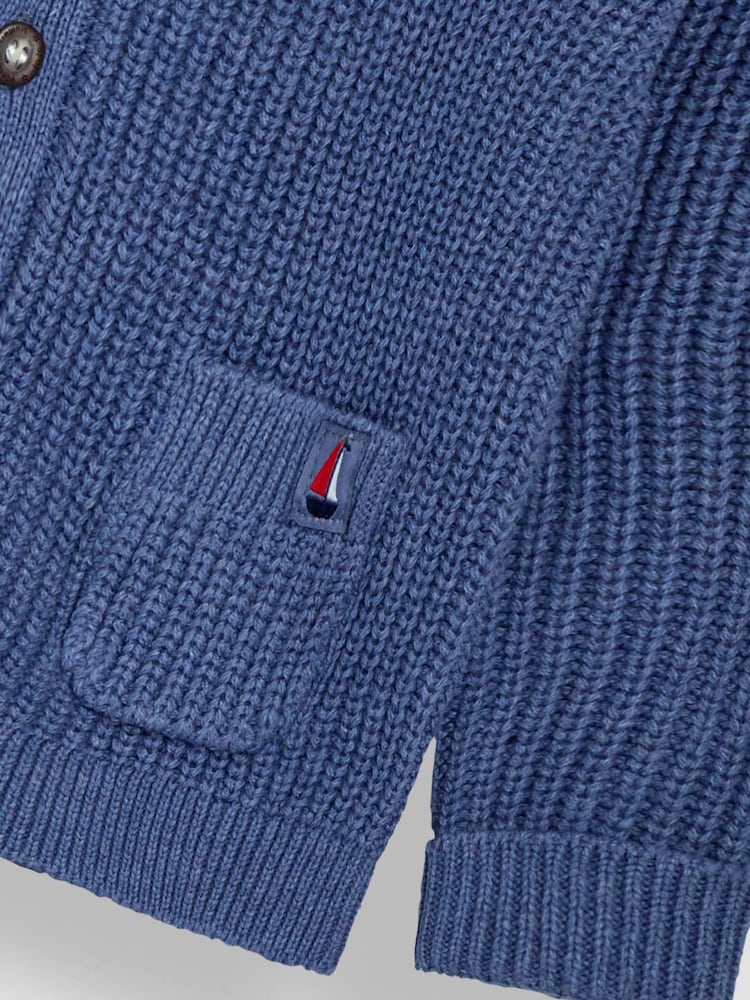 JoJo Maman Bébé Blue Classic Cardigan - Image 9 of 9
