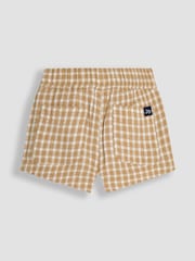 JoJo Maman Bébé Muted Brown Check Textured Gingham Shorts - Image 2 of 3