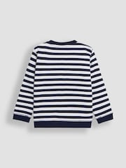 JoJo Maman Bébé Navy Ecru Stripe Arrows Stripe 100% Cotton Sweatshirt - Image 2 of 3