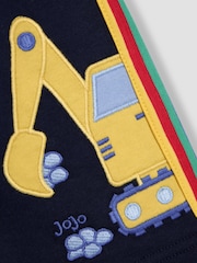 JoJo Maman Bébé Navy Blue Digger Appliqué Shorts - Image 3 of 3