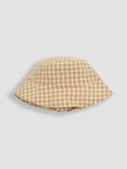 JoJo Maman Bébé Brown Textured Gingham 100% Cotton Romper Set - Image 7 of 9