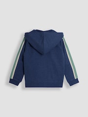 JoJo Maman Bébé Denim Tractor Badge Zip Up Hoodie - Image 2 of 3
