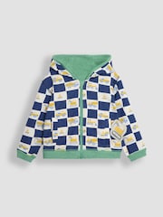 JoJo Maman Bébé Green Construction Vehicle Appliqué Reversible Hoodie - Image 3 of 8