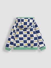 JoJo Maman Bébé Green Construction Vehicle Appliqué Reversible Hoodie - Image 4 of 8