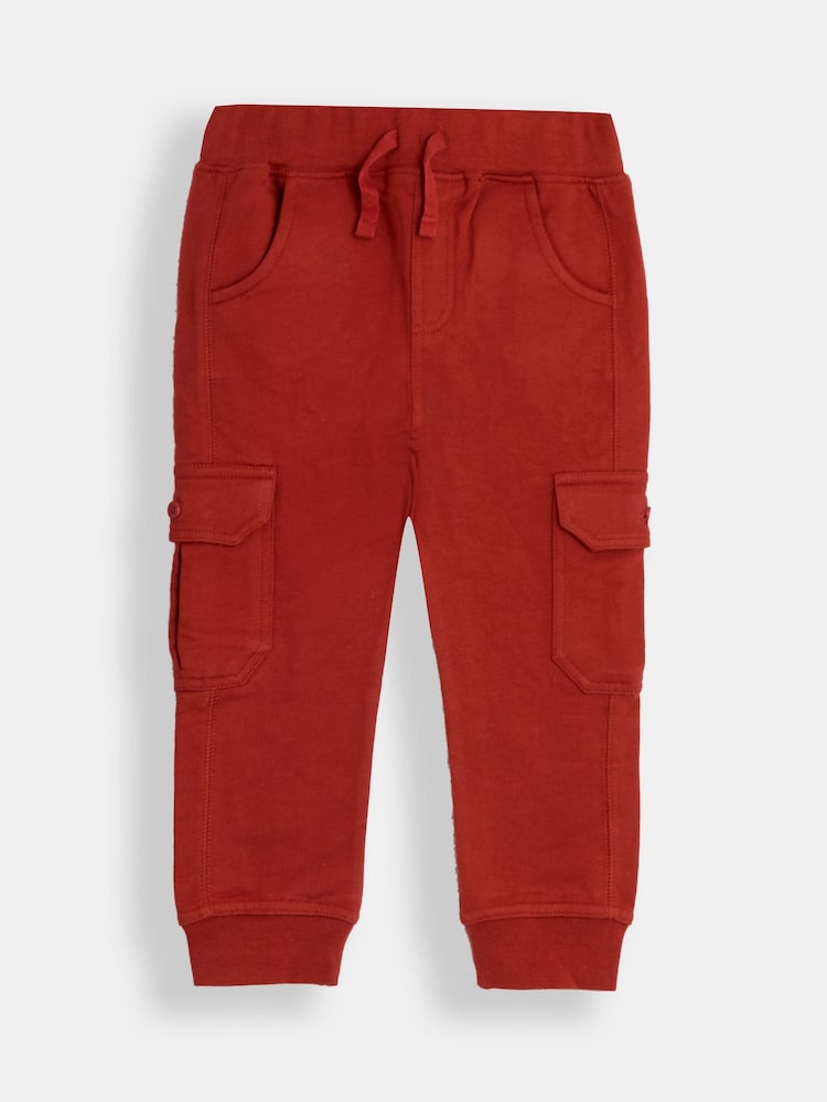 JoJo Maman Bébé Rust Orange & Royal Blue 2-Pack Cargo Joggers - Image 2 of 5