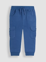 JoJo Maman Bébé Rust Orange & Royal Blue 2-Pack Cargo Joggers - Image 4 of 5