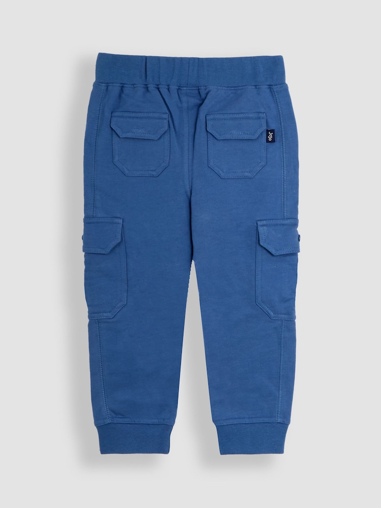 JoJo Maman Bébé Rust Orange & Royal Blue 2-Pack Cargo Joggers - Image 5 of 5