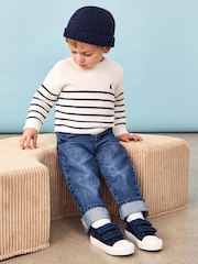 Jojo Maman Bébé Cream Breton Stripe Jumper - Image 3 of 8