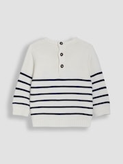 Jojo Maman Bébé Cream Breton Stripe Jumper - Image 7 of 8
