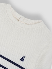 Jojo Maman Bébé Cream Breton Stripe Jumper - Image 8 of 8