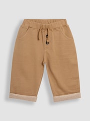 JoJo Maman Bébé Stone Relaxed Roll Up Trousers - Image 1 of 3
