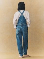 Mid Blue 100% Cotton Denim Dungarees - Image 3 of 8