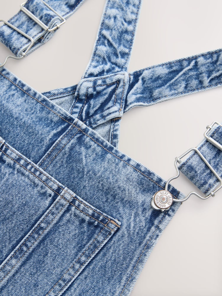 Mid Blue 100% Cotton Denim Dungarees - Image 6 of 8