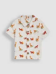 JoJo Maman Bébé Ecru Cream Safari Cheesecloth Shirt - Image 1 of 3