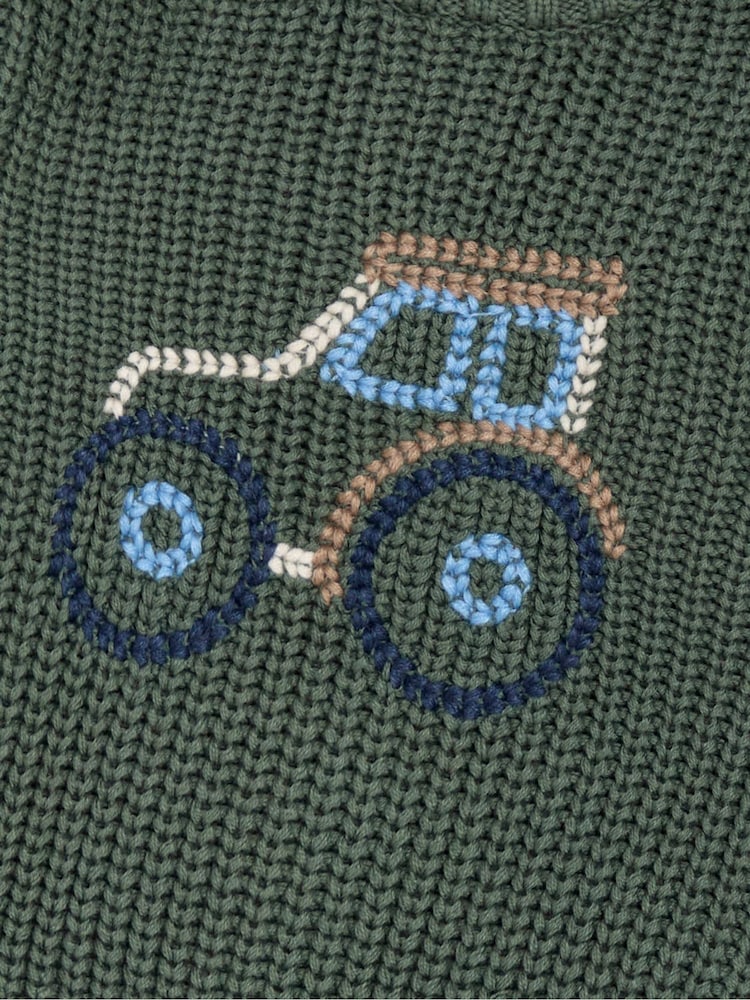 JoJo Maman Bébé Green Embroidered Jumper - Image 3 of 7
