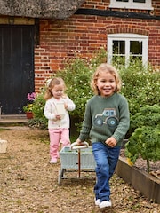 JoJo Maman Bébé Green Embroidered Jumper - Image 4 of 7