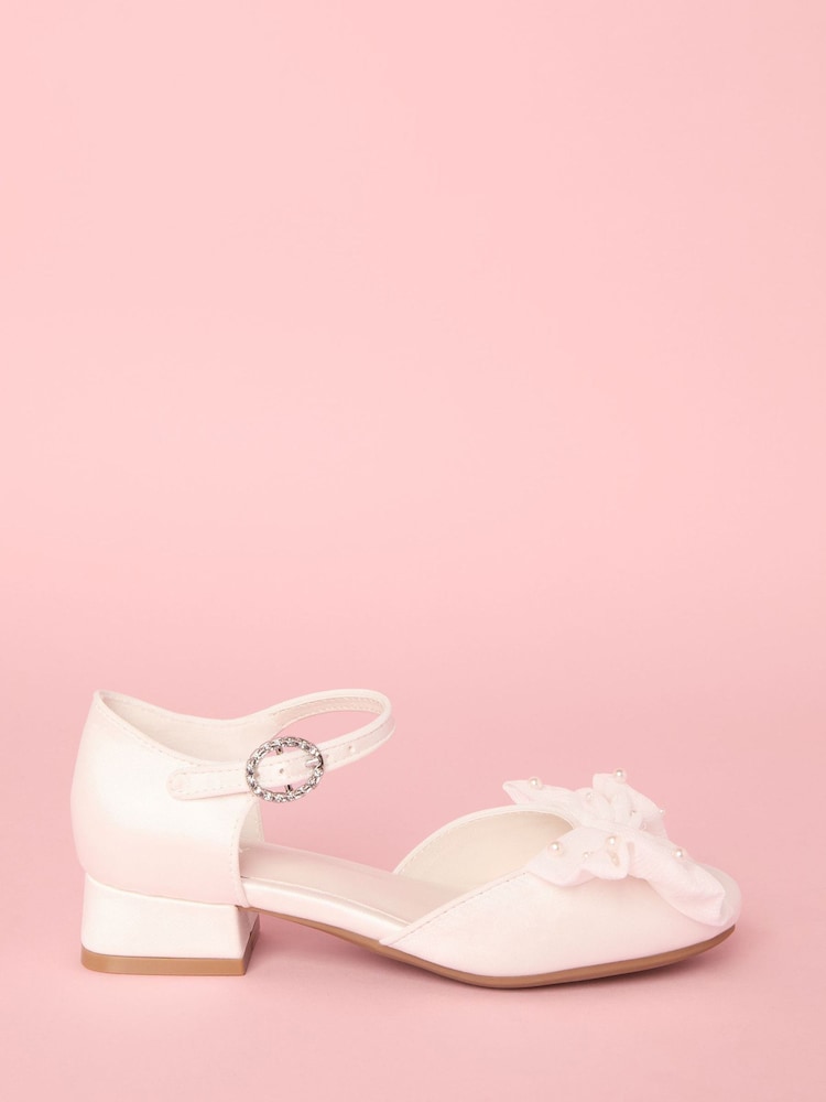 Lipsy Bajo Block Heel Pearl Bow Occasion Flower Girl Heeled Sandals - Imagen 2 de 5 Lipsy Bajo Block Heel Pearl Bow Occasion Flower Girl Heeled Sandals - Imagen 2 de 5