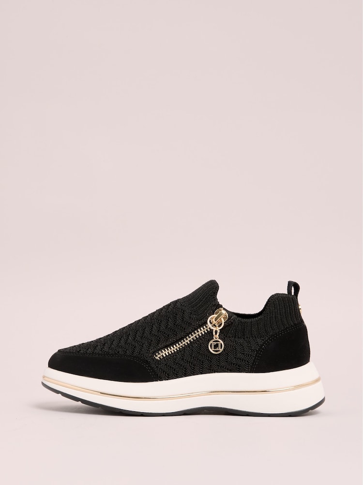 črna - Lipsy Pull On Side Zip Stretch Knit Chunky Runner Trainers - Slika 2 iz 6 črna - Lipsy Pull On Side Zip Stretch Knit Chunky Runner Trainers - Slika 2 iz 6