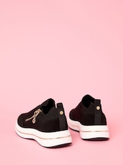 črna - Lipsy Pull On Side Zip Stretch Knit Chunky Runner Trainers - Slika 5 iz 6
