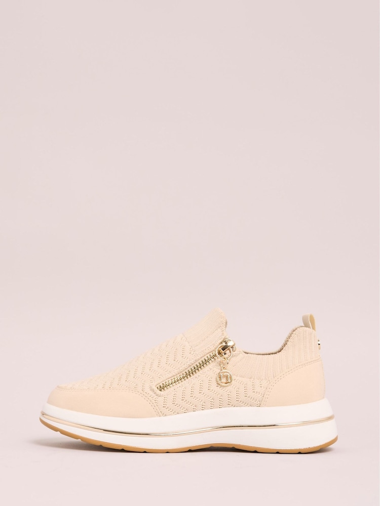 Cream - Lipsy Pull On Side Zip Stretch Knit Chunky Runner Trainers - Slika 6 iz 6 Cream - Lipsy Pull On Side Zip Stretch Knit Chunky Runner Trainers - Slika 6 iz 6