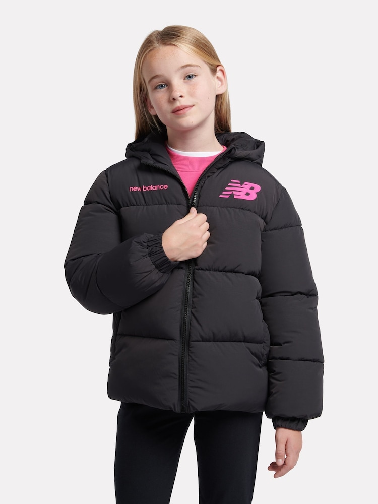 New Balance Black Girls Graphic Logo Coat - Image 1 of 12 New Balance Black Girls Graphic Logo Coat - Image 1 of 12