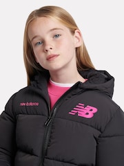 New Balance Black Girls Graphic Logo Coat - Image 5 of 12