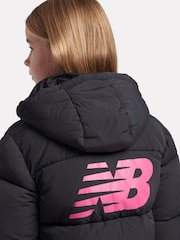 New Balance Black Girls Graphic Logo Coat - Image 6 of 12
