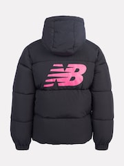 New Balance Black Girls Graphic Logo Coat - Image 9 of 12