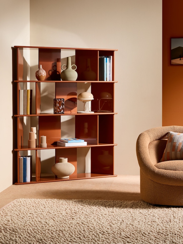 MADE.COM Rust Orange Ingrid Wide Shelving Unit - Image 1 of 6 MADE.COM Rust Orange Ingrid Wide Shelving Unit - Image 1 of 6