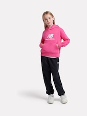 Roz - New Balance Fete Brush Back Stacked Logo Hanorac cu glugă - Image 4 of 5