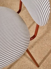 MADE.COM Set of 2 Fine Stripe Charcoal and Red Legs Clemmie Dining Chairs - Image 3 of 5