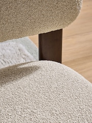MADE.COM Set of 2 Cream Boucle Colton Oak Stain Frame Dining Chairs - Image 3 of 6