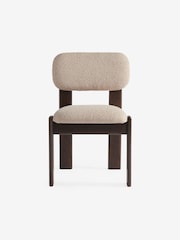 MADE.COM Set of 2 Cream Boucle Colton Oak Stain Frame Dining Chairs - Image 5 of 6