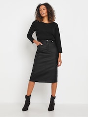 M&Co Black Coated Midi Skirt - Image 2 of 5