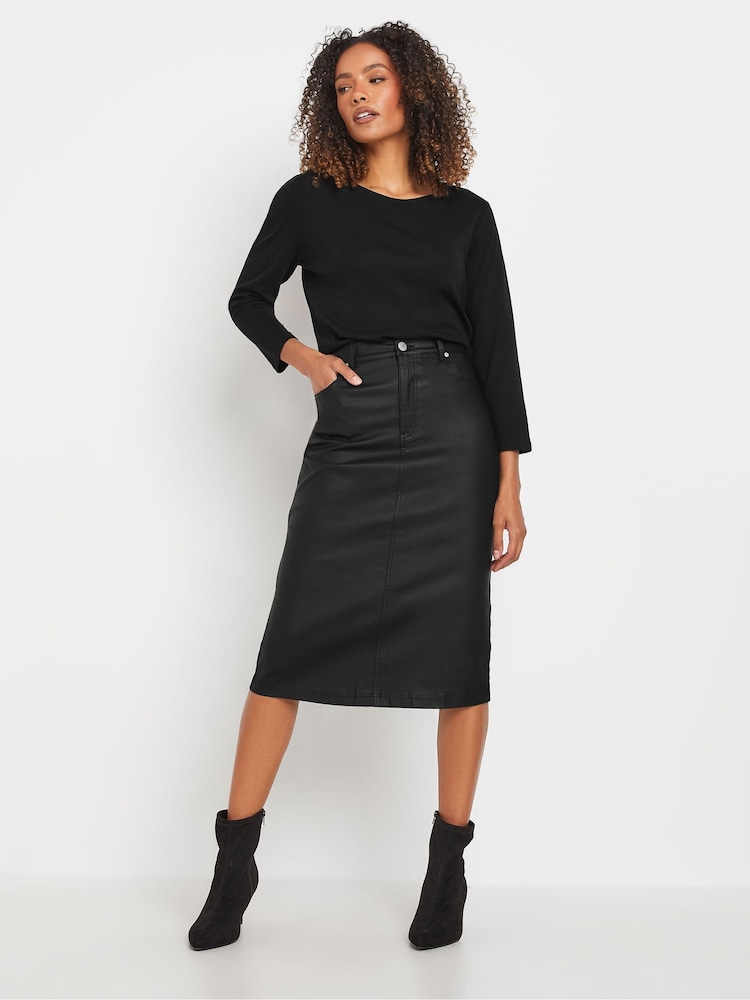 M&Co Black Coated Midi Skirt - Image 2 of 5
