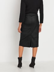 M&Co Black Coated Midi Skirt - Image 3 of 5