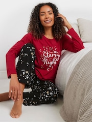 M&Co Starry Night Long Sleeve Wide Leg Pyjamas Set - صورة 1 من 4