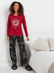 M&Co Starry Night Long Sleeve Wide Leg Pyjamas Set - صورة 2 من 4