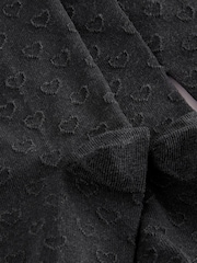 Grey 3 Pack Cotton Rich Textured Heart School Tights - Image 6 of 6