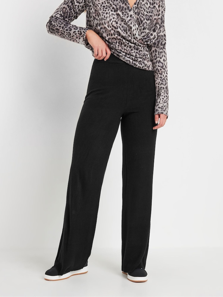 Long Tall Sally Black Wide Leg Cashmillon Trousers - Image 2 of 5