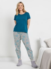 M&Co Blue Star In Stars Short Sleeve Cuffed Pyjamas Set - Image 1 of 5
