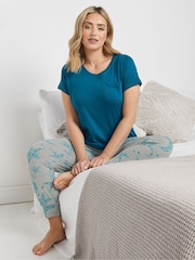 M&Co Blue Star In Stars Short Sleeve Cuffed Pyjamas Set - Image 2 of 5