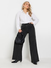 Long Tall Sally Black Wide Puddle Jeans - Image 1 of 5