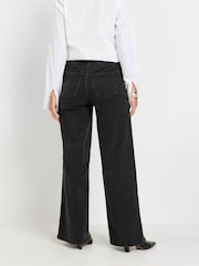 Long Tall Sally Black Wide Puddle Jeans - Image 3 of 5