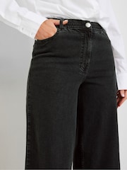 Long Tall Sally Black Wide Puddle Jeans - Image 4 of 5