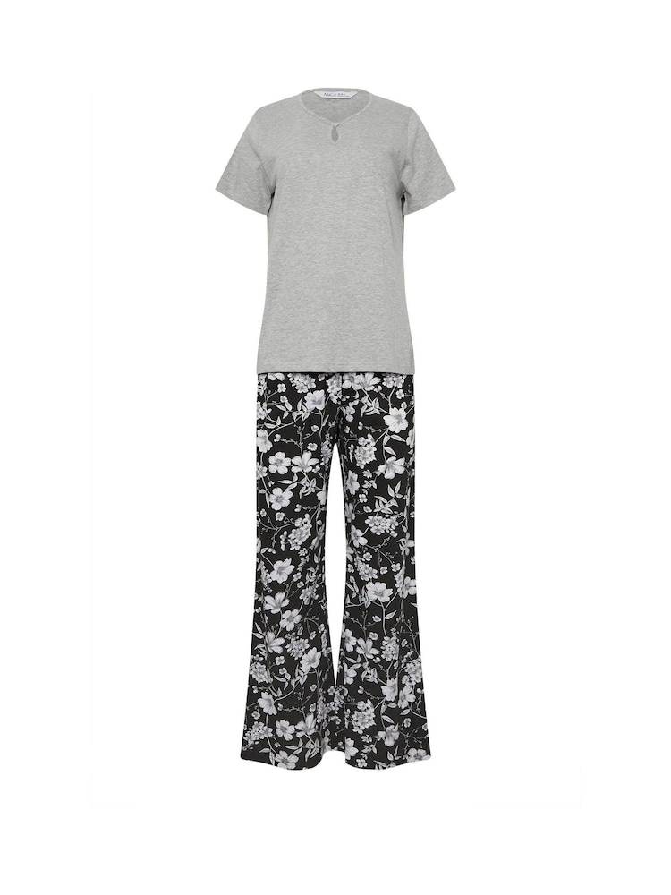 M&Co Floral Short Sleeve Wide Leg Pyjamas Set - Bild 4 von 4 M&Co Floral Short Sleeve Wide Leg Pyjamas Set - Bild 4 von 4